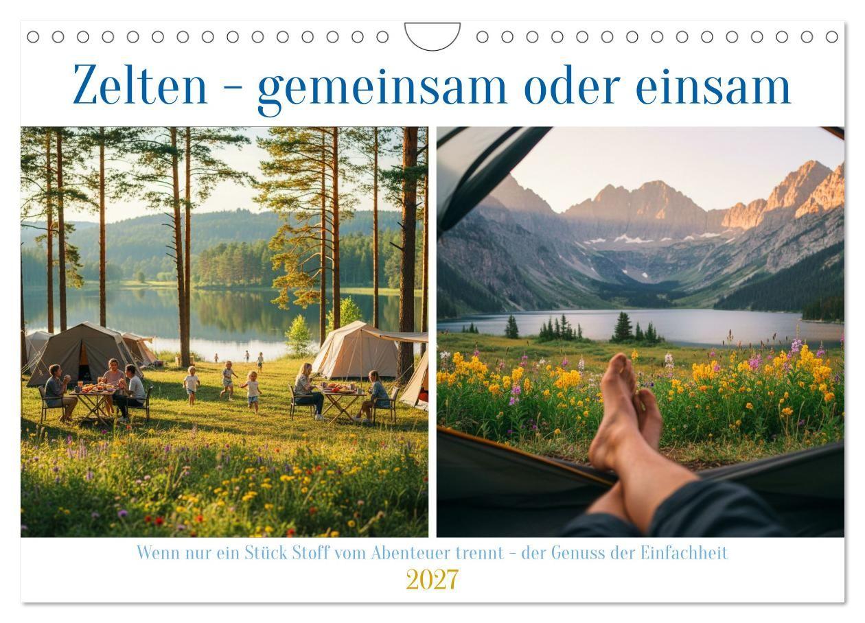 Calendário/Diário Zelten - gemeinsam oder einsam (Wandkalender 2027 DIN A4 quer), CALVENDO Monatskalender Calvendo