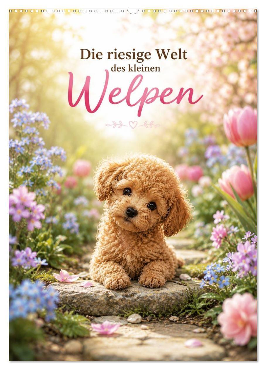 Kalender/agenda Die riesige Welt des kleinen Welpen (Wandkalender 2027 DIN A2 hoch), CALVENDO Monatskalender Calvendo