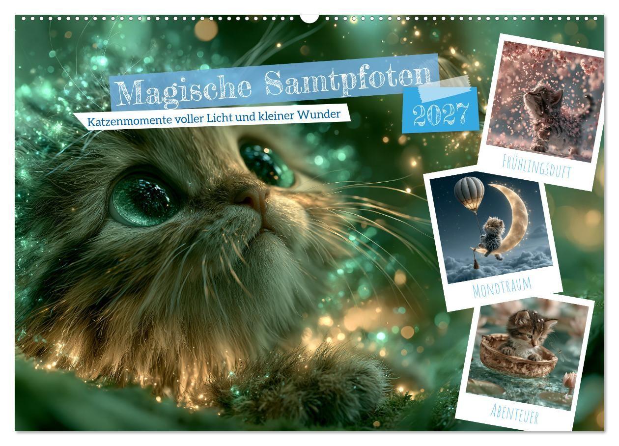 Kalender/agenda Magische Samtpfoten (Wandkalender 2027 DIN A2 quer), CALVENDO Monatskalender Calvendo