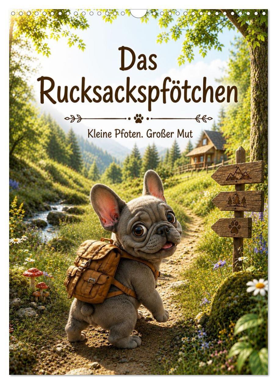 Kalendář/Diář Das Rucksackpfötchen (Wandkalender 2027 DIN A3 hoch), CALVENDO Monatskalender Calvendo