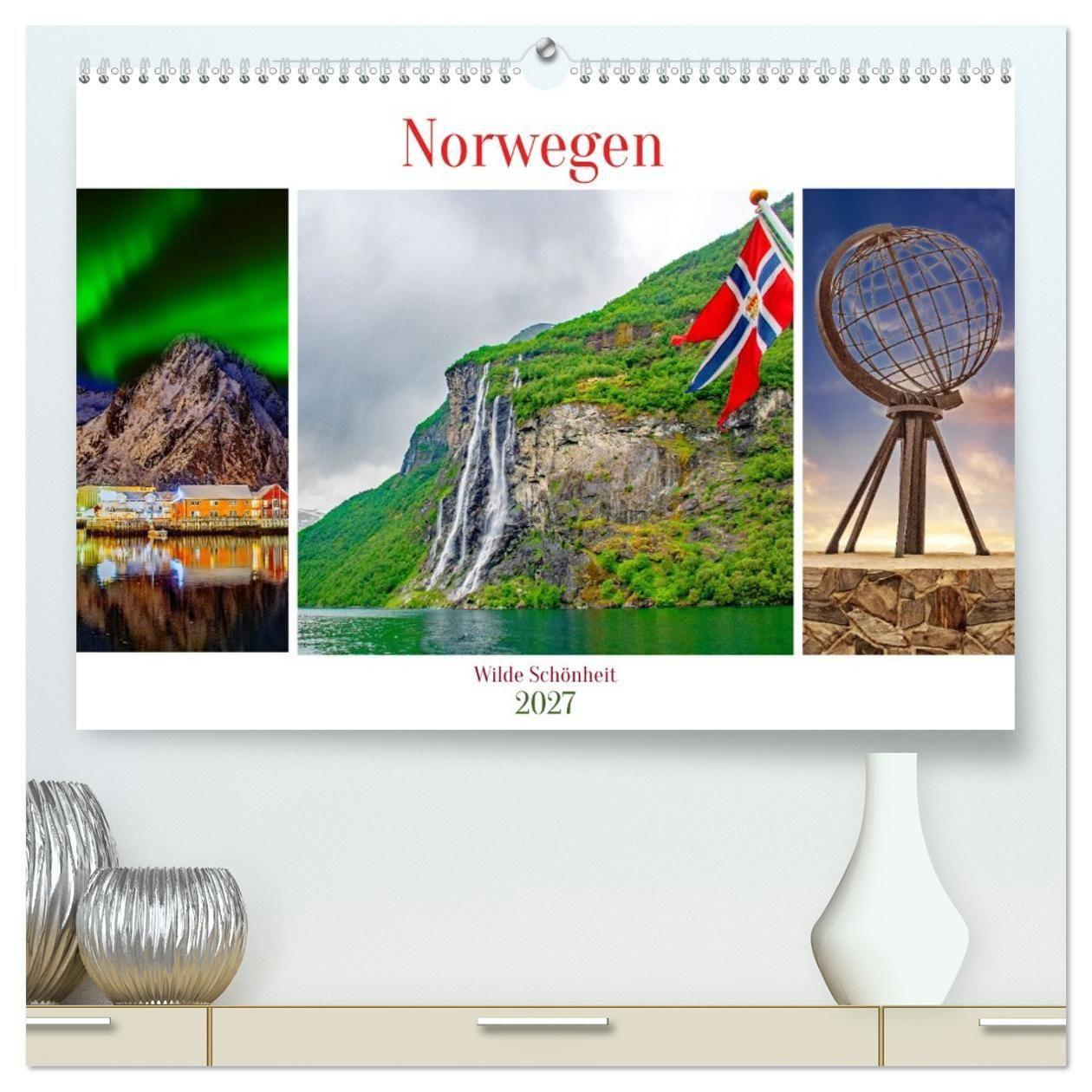 Kalender/agenda Norwegen - Wilde Schönheit (hochwertiger Premium Wandkalender 2027 DIN A2 quer), Kunstdruck in Hochglanz Calvendo