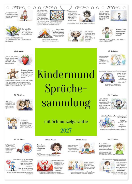 Kalender/Terminbuch Kindermund - Sprüchesammlung mit Schmunzelgarantie (Wandkalender 2027 DIN A4 hoch), CALVENDO Monatskalender Calvendo