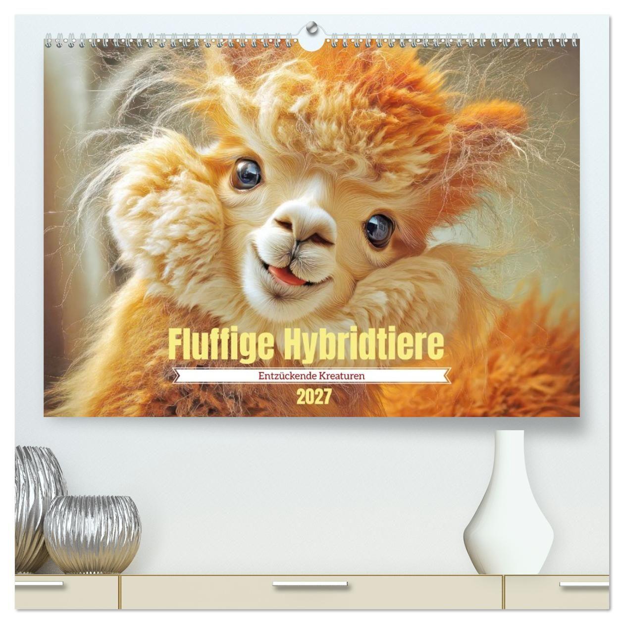 Naptár/Határidőnapló Fluffige Hybridtiere - Entzückende Kreaturen (hochwertiger Premium Wandkalender 2027 DIN A2 quer), Kunstdruck in Hochglanz Calvendo
