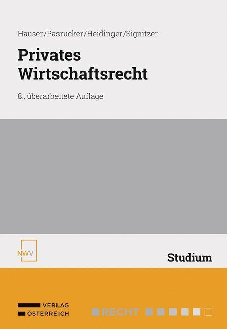 Book Privates Wirtschaftsrecht Christoph Pasrucker