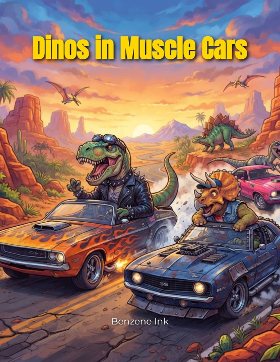 Boek Dino's in Muscle Cars Benzene Ink