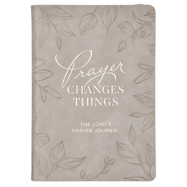 Book Journal Prompted Zip Taupe Prayer Changes Things 