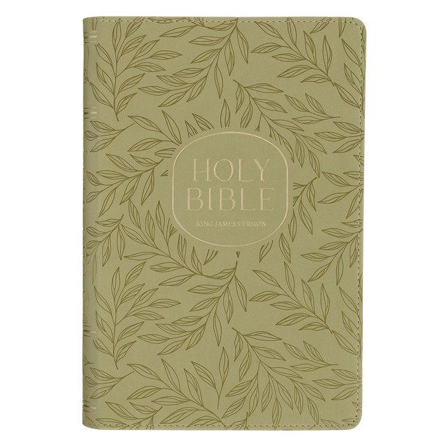 Boek KJV Bible Reader's Edition XL Print Faux Leather Green Leaves 