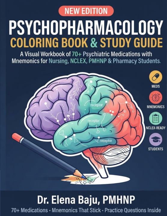 Libro Psychopharmacology Coloring Book & Study Guide Elena Baju