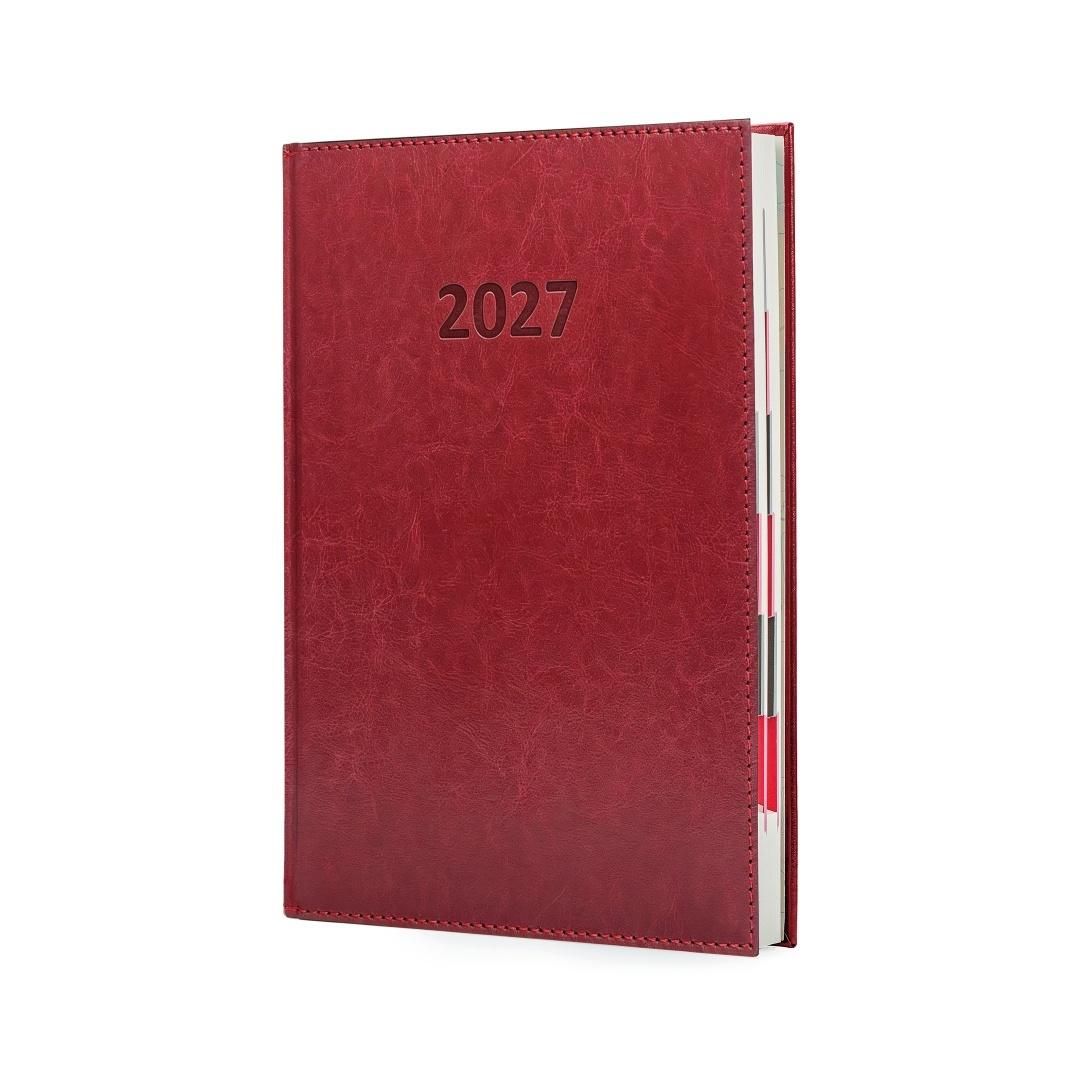 Libro Kalendarz 2027 Agenda A4 Dzienny Bordowy 