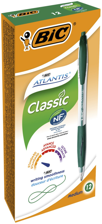 Buch Paczka Długopis zielony BIC Atlantis Classic 12szt. 