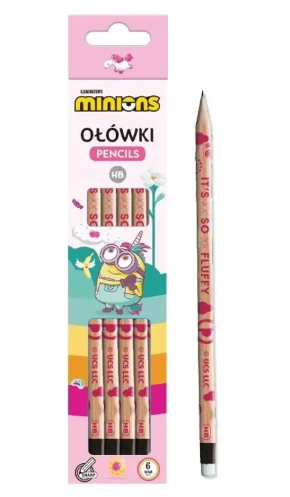 Könyv Ołówek z gumką Minionki w kartoniku 6 sztuk 