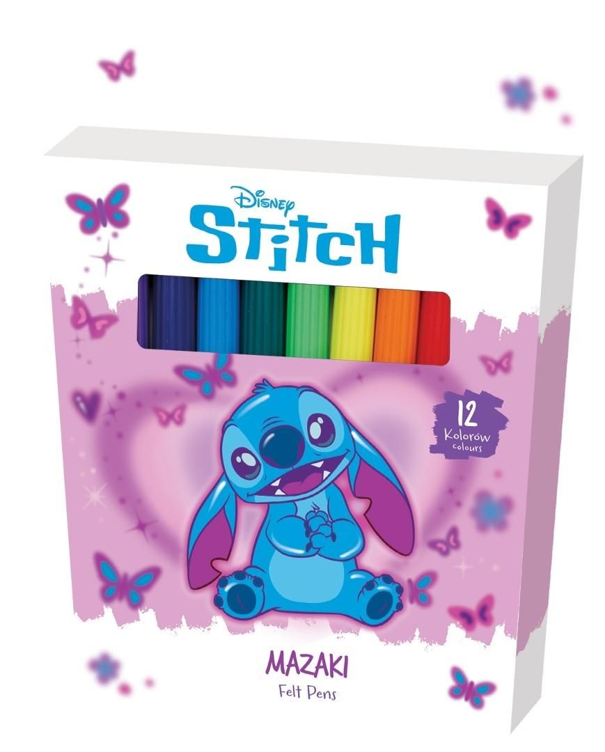 Książka Mazaki w kartoniku Stitch pink 12 kolorów 