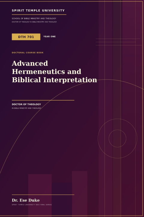 Kniha Advanced Hermeneutics and Biblical Interpretation Ese Duke