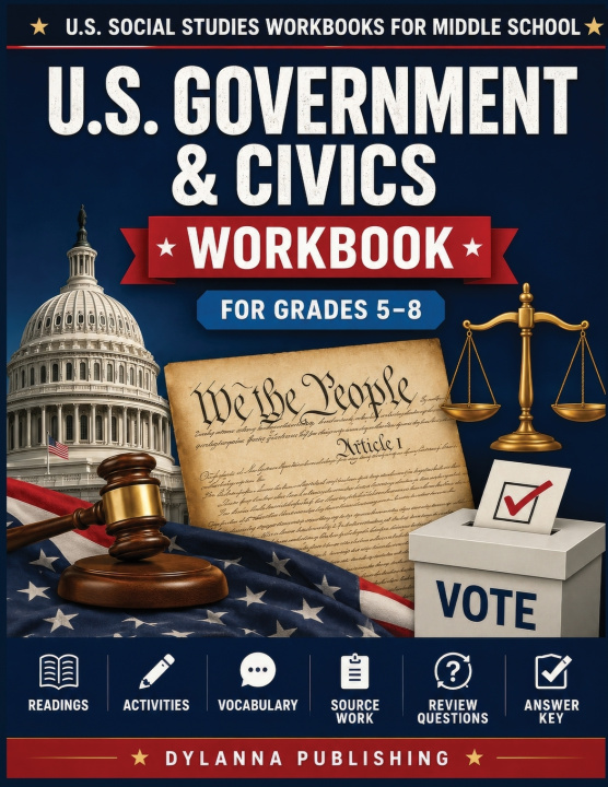 Knjiga U.S. Government & Civics Workbook for Grades 5-8 J.R. Grady
