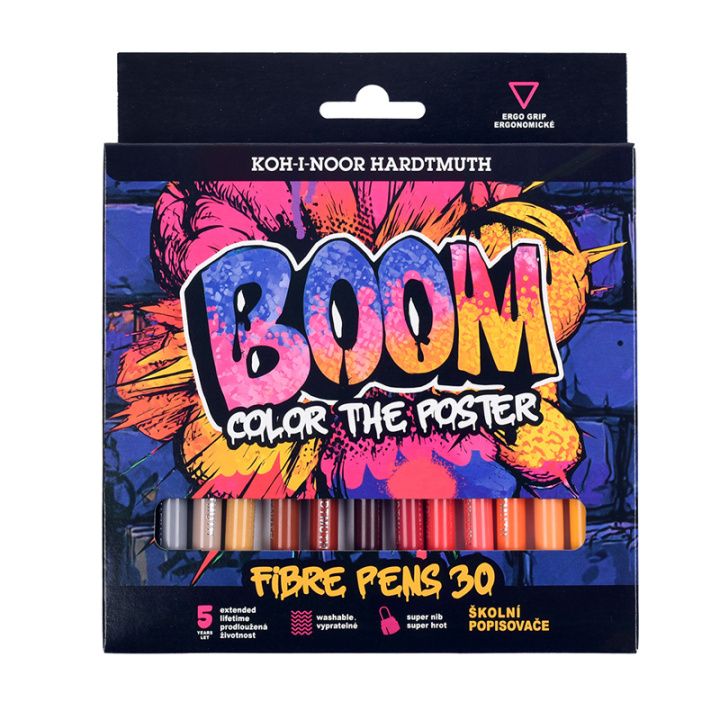Libro Flamastry BOOM w kartoniku 30 kolorów 