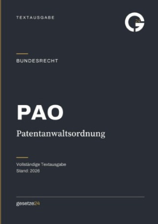 Könyv PAO - Patentanwaltsordnung Gesetze24 Deutschland