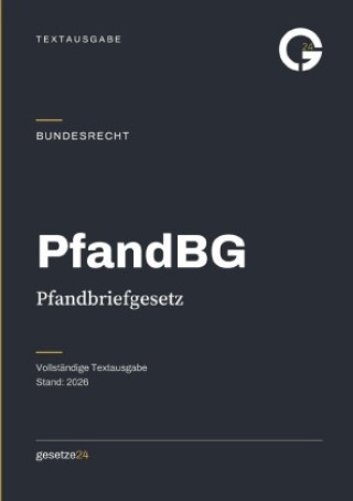 Könyv PfandBG - Pfandbriefgesetz Gesetze24 Deutschland