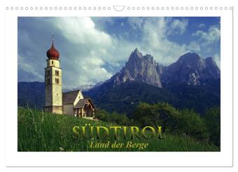 Kalendář/Diář SÜDTIROL - Land der Berge (Wandkalender 2027 DIN A3 quer), CALVENDO Monatskalender Calvendo