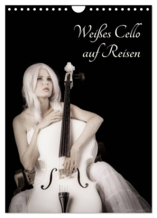 Naptár/Határidőnapló Weißes Cello auf Reisen (Wandkalender 2027 DIN A4 hoch), CALVENDO Monatskalender Calvendo