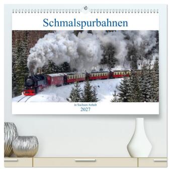 Naptár/Határidőnapló Schmalspurbahnen in Sachsen Anhalt (hochwertiger Premium Wandkalender 2027 DIN A2 quer), Kunstdruck in Hochglanz Calvendo
