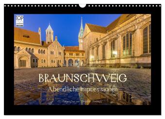 Naptár/Határidőnapló BRAUNSCHWEIG - Abendliche Impressionen (Wandkalender 2027 DIN A3 quer), CALVENDO Monatskalender Calvendo