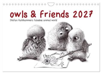 Kalender/Terminbuch owls & friends 2027 (Wall Calendar 2027 DIN A4 landscape), CALVENDO 12 Month Wall Calendar Calvendo