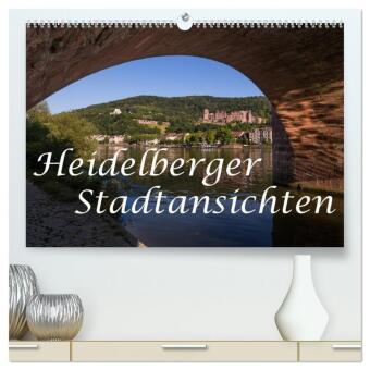 Naptár/Határidőnapló Heidelberger Stadtansichten (hochwertiger Premium Wandkalender 2027 DIN A2 quer), Kunstdruck in Hochglanz Calvendo