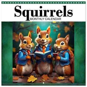 Naptár/Határidőnapló Squirrels Monthly Calendar (Wall Calendar 2027 12 × 12 Inch) CALVENDO 12 Month Wall Calendar Calvendo