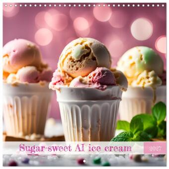 Kalendář/Diář Sugar-sweet AI ice cream (Wall Calendar 2027 12 × 12 Inch) CALVENDO 12 Month Wall Calendar Calvendo