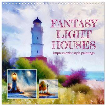 Kalendár/Diár Fantasy lighthouses (Wall Calendar 2027 12 × 12 Inch) CALVENDO 12 Month Wall Calendar Calvendo