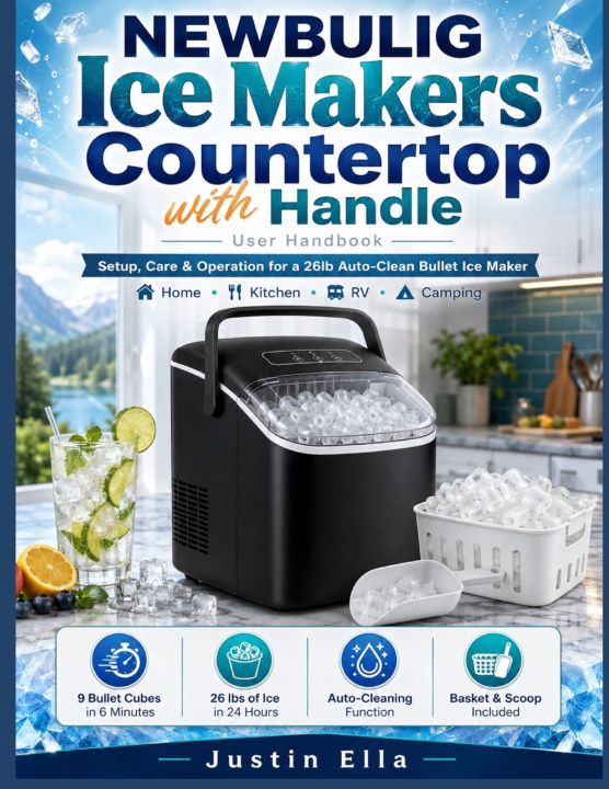 Könyv Newbulig Ice Makers Countertop with Handle User Handbook Justin Ella
