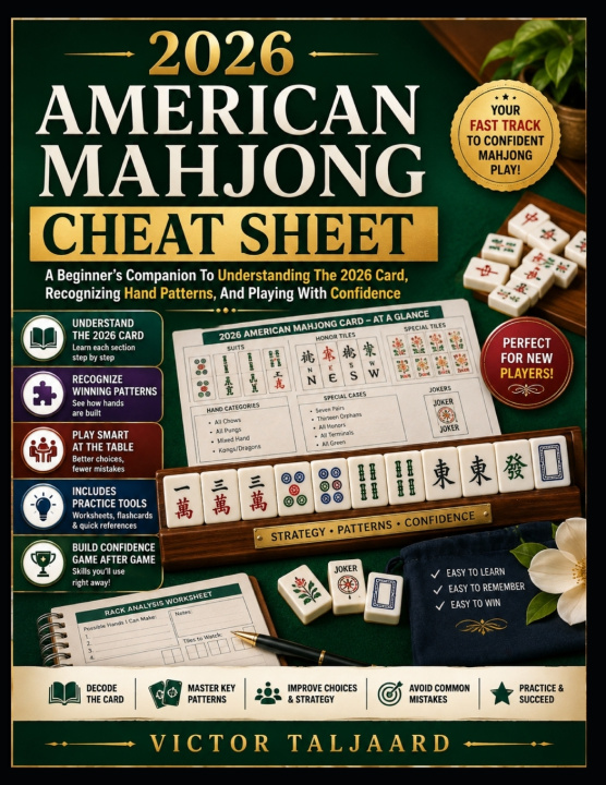 Könyv 2026 AMERICAN MAHJONG CHEAT SHEET Victor Taljaard