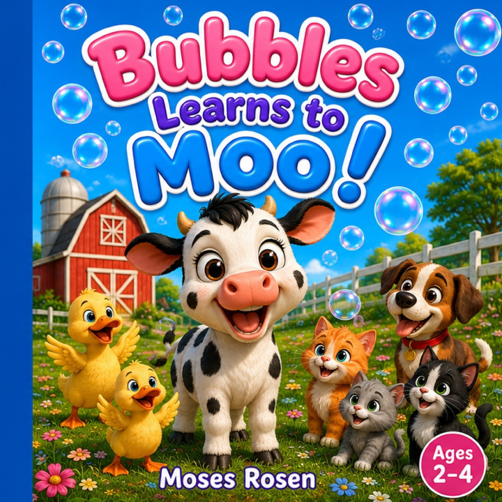 Book Bubbles Learns To Moo ! Moses Rosen