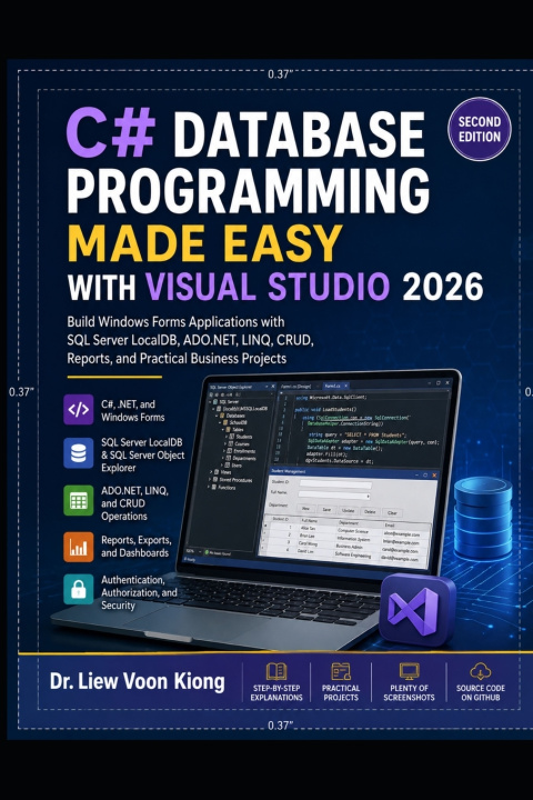 Könyv C# Database Programming Made Easy with Visual Studio 2026 Voon Kiong Liew