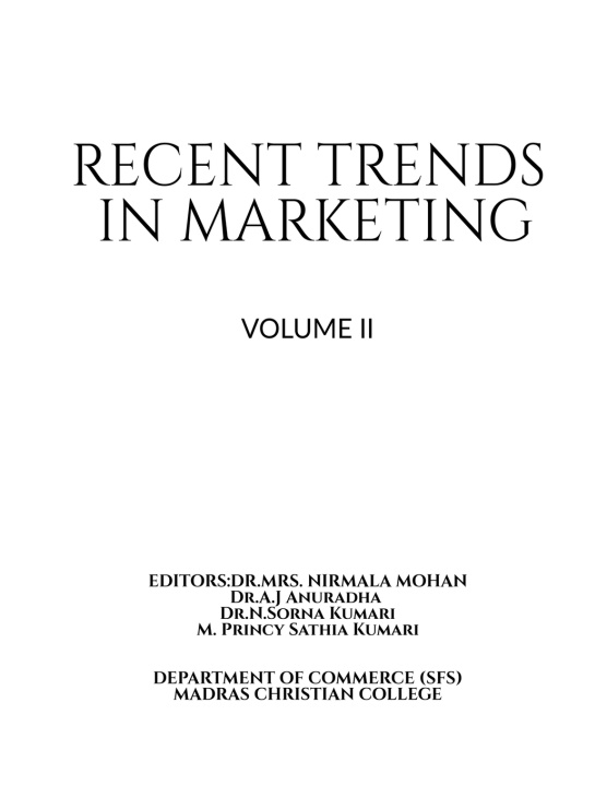 Książka RECENT TRENDS IN MARKETING- VOLUME II DEPARTMENT OF COMMERCE SFS