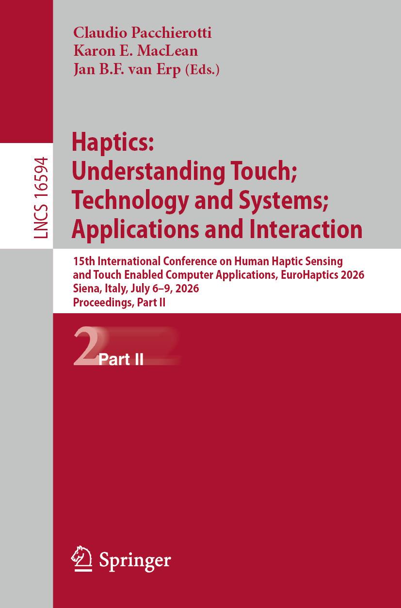 E-kniha Haptics: Understanding Touch; Technology and Systems; Applications and Interaction Claudio Pacchierotti