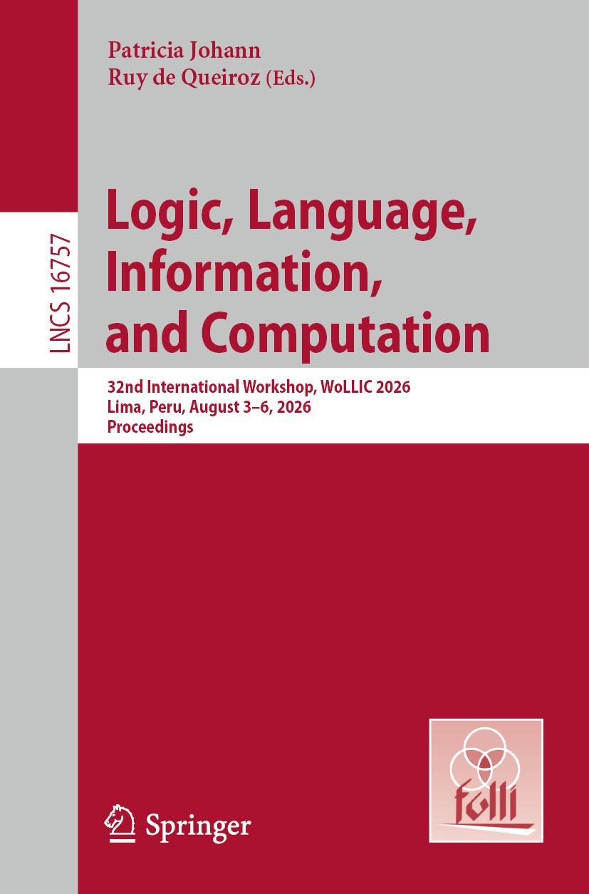 E-book Logic, Language, Information, and Computation Patricia Johann