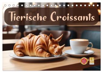 Kalender/agenda Tierische Croissants (Tischkalender 2027 DIN A5 quer), CALVENDO Monatskalender Calvendo