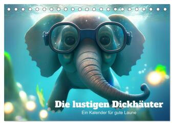 Kalender/agenda Die lustigen Dickhäuter. Ein Kalender für gute Laune (Tischkalender 2027 DIN A5 quer), CALVENDO Monatskalender Calvendo