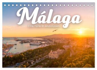 Kalender/agenda Málaga - Eine Perle in Andalusien. (Tischkalender 2027 DIN A5 quer), CALVENDO Monatskalender Calvendo
