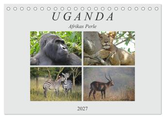 Naptár/Határidőnapló Afrikas Perle Uganda (Tischkalender 2027 DIN A5 quer), CALVENDO Monatskalender Calvendo