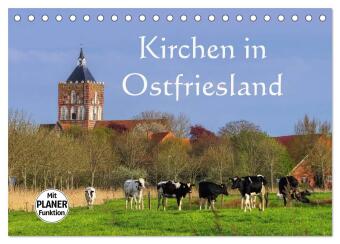 Kalender/Terminbuch Kirchen in Ostfriesland (Tischkalender 2027 DIN A5 quer), CALVENDO Monatskalender Calvendo