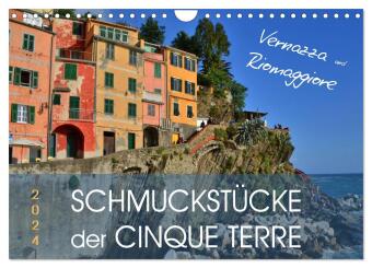 Kalendář/Diář SCHMUCKSTÜCKE der CINQUE TERRE (Wandkalender 2027 DIN A4 quer), CALVENDO Monatskalender Calvendo