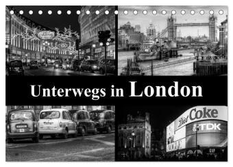 Naptár/Határidőnapló Unterwegs in London (Tischkalender 2027 DIN A5 quer), CALVENDO Monatskalender Calvendo