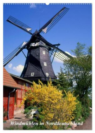 Kalender/Terminbuch Windmühlen in Norddeutschland (Wandkalender 2027 DIN A2 hoch), CALVENDO Monatskalender Calvendo