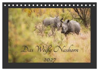 Calendario/Agenda Das Weiße Nashorn (Tischkalender 2027 DIN A5 quer), CALVENDO Monatskalender Calvendo