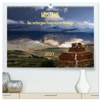 Naptár/Határidőnapló MUSTANG - das verborgene Königreich im Himalaya (hochwertiger Premium Wandkalender 2027 DIN A2 quer), Kunstdruck in Hochglanz Calvendo
