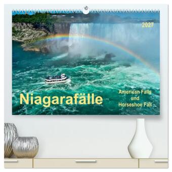Kalender/Terminbuch Niagarafälle - American Falls und Horseshoe Fall (hochwertiger Premium Wandkalender 2027 DIN A2 quer), Kunstdruck in Hochglanz Calvendo