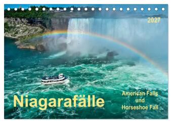 Kalendár/Diár Niagarafälle - American Falls und Horseshoe Fall (Tischkalender 2027 DIN A5 quer), CALVENDO Monatskalender Calvendo