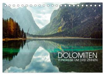 Kalender/Terminbuch Dolomiten - Rundreise um Drei Zinnen (Tischkalender 2027 DIN A5 quer), CALVENDO Monatskalender Calvendo